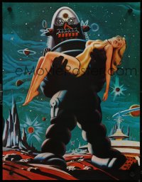 4r0301 FORBIDDEN PLANET 2-sided 17x22 special poster 1970s Robby the Robot carrying Anne Francis