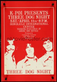 4r0323 THREE DOG NIGHT 14x20 music poster 1970 Honolulu International Center performance in Hawaii!