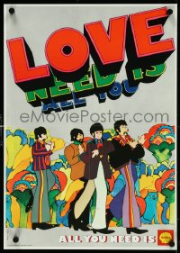 4r0247 YELLOW SUBMARINE 15x21 Belgian advertising poster 1969 Beatles, All You Need is Shell, rare!