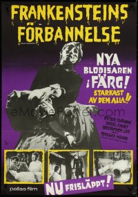 4r0170 CURSE OF FRANKENSTEIN Swedish 1966 Christopher Lee as the monster, different & ultra rare!