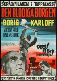 4r0180 TOWER OF LONDON Swedish R1965 executioner Boris Karloff Basil Rathbone, ABerg, ultra rare!