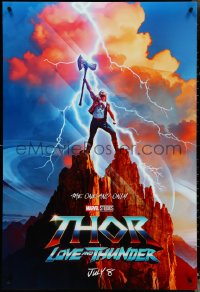 4r0959 THOR: LOVE & THUNDER teaser DS 1sh 2022 Chris Hemsworth in title role holding axe on mountain!