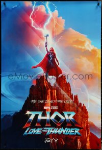 4r0958 THOR: LOVE & THUNDER teaser DS 1sh 2022 sexy Natalie Portman holding hammer on mountain!