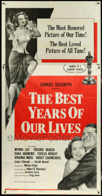 4s0519 LOT OF 14 FOLDED BEST YEARS OF OUR LIVES R54 THREE-SHEETS R1954 sexy Virginia Mayo!