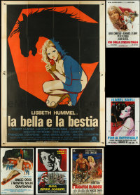 4s0111 LOT OF 7 FOLDED ITALIAN TWO-PANELS 1960s-1970s great images from a variety of movies!