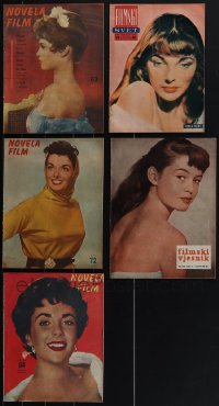 4s0434 LOT OF 5 NON-US MOVIE MAGAZINES 1950s great cover portraits of top Hollywood stars!