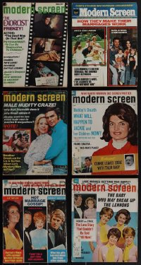 4s0432 LOT OF 6 MODERN SCREEN MOVIE MAGAZINES 1960s-1970s filled with great images & information!