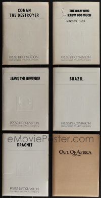 4s0495 LOT OF 6 PRESSKITS 1983 - 1987 containing a total of 63 8x10 stills in all!