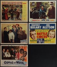 4s0384 LOT OF 5 SIGNED LOBBY CARDS 1940s-1950s Glynis Johns, June Allyson, Randolph Scott & more!