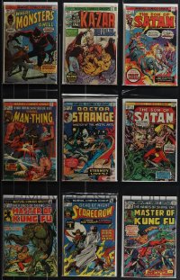 4s0173 LOT OF 9 MARVEL COMIC BOOKS WITH $.25 COVER PRICE 1970s Ka-Zar, Man-Thing, Doctor Strange!