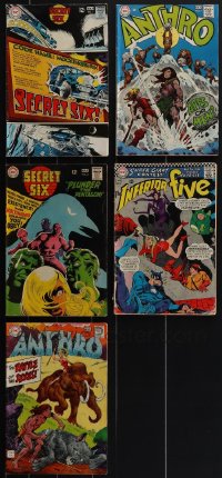 4s0194 LOT OF 5 DC COMIC BOOKS 1960s Secret Six, Anthro, Inferior Five!