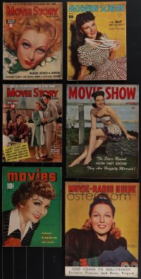 4s0431 LOT OF 6 MOVIE MAGAZINES 1930s-1940s Movie Story, Modern Screen, Movie-Radio Guide & more!