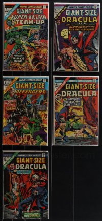 4s0193 LOT OF 5 GIANT-SIZE COMIC BOOKS 1970s Marvel Super-Villain Team-Up, Dracula, Defenders!