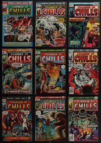 4s0178 LOT OF 9 CHAMBER OF CHILLS COMIC BOOKS 1970s cool Marvel Comics horror stories!