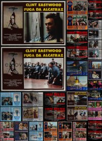 4s0671 LOT OF 64 FORMERLY FOLDED ITALIAN 19X27 PHOTOBUSTAS 1970s a variety of movie images!