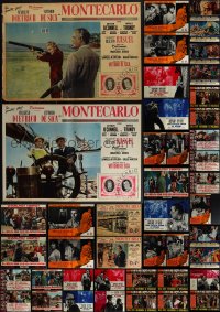 4s0672 LOT OF 63 FORMERLY FOLDED ITALIAN 19X27 PHOTOBUSTAS 1960s a variety of movie images!