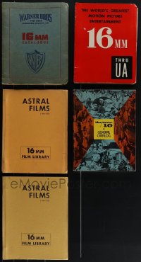 4s0591 LOT OF 5 16MM FILM CATALOGS 1950s-1970s Warner Bros, United Artists, Universal & more!