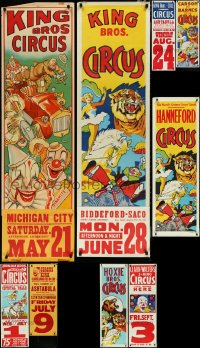 4s0004 LOT OF 9 UNFOLDED 14X40 CIRCUS POSTERS 1950s great art of clowns, animals & other acts!