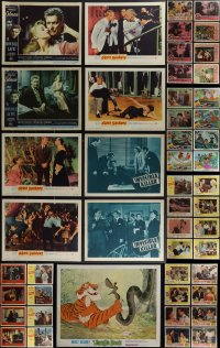 4s0318 LOT OF 65 LOBBY CARDS 1940s-1960s incomplete sets from a variety of different movies!