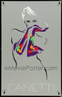 4s0941 LOT OF 5 UNFOLDED MICHEL CANETTI FRENCH ART PRINTS 1989 art of sexy woman w/colorful gloves!