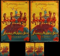 4s0636 LOT OF 5 UNFOLDED JAMES HOPPS & SON ITALIAN ADVERTISING POSTERS 1920s woman on chariot art!