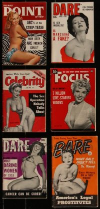 4s0874 LOT OF 6 SEXPLOITATION DIGEST MAGAZINES 1950s filled with sexy images & articles!