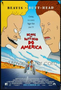 4s1030 LOT OF 5 UNFOLDED DOUBLE-SIDED 27X40 BEAVIS & BUTT-HEAD DO AMERICA TEASER ONE-SHEETS 1996