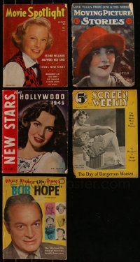 4s0435 LOT OF 5 MOVIE MAGAZINES 1920s-1950s Movie Spotlight, Moving Picture Stories & more!