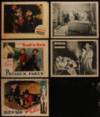 4s0386 LOT OF 5 BUD 'N BEN LOBBY CARDS 1930s great cowboy western movie scenes!