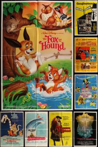 4s0285 LOT OF 9 FOLDED WALT DISNEY ONE-SHEETS 1960s-1980s from animated & live action movies!