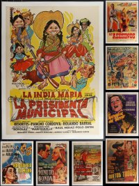 4s0030 LOT OF 9 LINENBACKED MEXICAN POSTERS 1950s great images from a variety of movies!