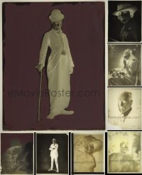 4s0009 LOT OF 9 8X10 GLASS NEGATIVES OF SILENT STARS 1910s portraits including Charlie Chaplin!