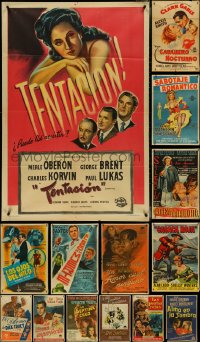 4s0127 LOT OF 16 FOLDED ARGENTINEAN POSTERS 1940s-1950s great images from a variety of movies!