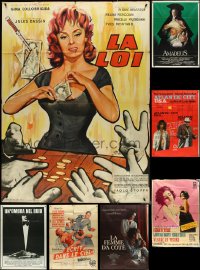 4s0049 LOT OF 7 FOLDED OVERSIZED NON-US POSTERS 1960s-1980s great images from a variety of movies!