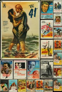 4s0126 LOT OF 22 FOLDED ARGENTINEAN POSTERS 1960s-1970s great images from a variety of movies!