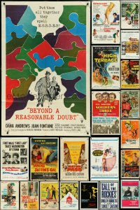 4s0228 LOT OF 68 FOLDED ONE-SHEETS 1950s-1960s great images from a variety of different movies!