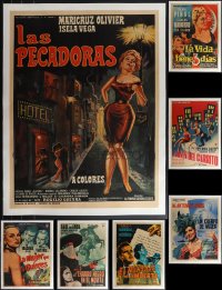 4s0032 LOT OF 7 LINENBACKED MEXICAN POSTERS 1950s-1960s great images from a variety of movies!