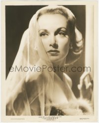 4t0377 TO BE OR NOT TO BE 11.25x14 still 1942 beautiful portrait of Carole Lombard with veil & fur!