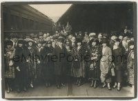 4t0374 ROSCOE FATTY ARBUCKLE 10x13.75 still 1920s group portrait by train with Monte Blue & others!