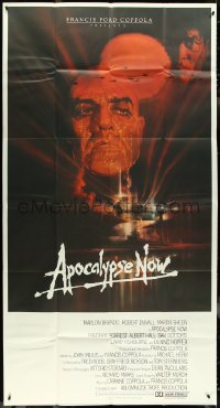 4t0241 APOCALYPSE NOW 3sh 1979 Francis Ford Coppola, classic Bob Peak art of Brando and Sheen!