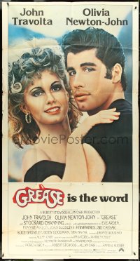 4t0248 GREASE 3sh 1978 close up of John Travolta & Olivia Newton-John in most classic musical!