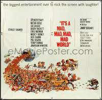 4t0233 IT'S A MAD, MAD, MAD, MAD WORLD 6sh 1964 Jack Davis art of cast emerging from the Earth!