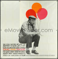 4t0237 ONE, TWO, THREE 6sh 1962 c/u of director Billy Wilder sitting with balloons, Saul Bass art!