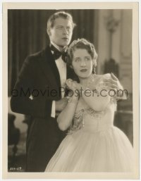 4t1417 ACTRESS 7.75x10 still 1928 close up of Ralph Forbes behind scared Norma Shearer!