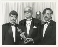 4t1420 AKIRA KUROSAWA 8x10 still 1990 with George Lucas & Steven Spielberg at the Academy Awards!