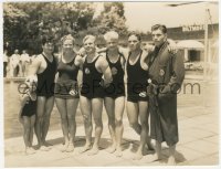 4t1450 BUSTER CRABBE 7.25x9.5 still 1932 posing with champion swimmer co-stars making Dive In, rare!