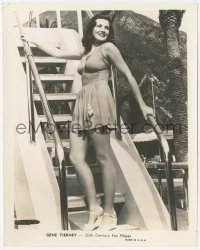 4t1507 GENE TIERNEY 8.25x10.25 still 1940s in sexy swimsuit next to pool steps leading to high board