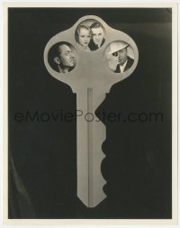 4t1554 KEY 8x10.25 still 1934 cool montage of William Powell, Edna Best & Colin Clive in giant key!