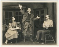 4t1555 KEY LARGO deluxe stage play 8x10 still 1939 Paul Muni between Abbott & blind man by Vandamm!