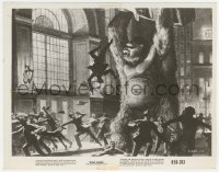 4t1557 KING KONG 8x10.25 still R1956 artwork of giant ape with car over head, like the six-sheet!